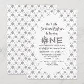 Little Snowflake 1. Geburtstag Einladung (Vorne/Hinten)