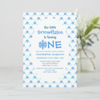 Little Snowflake 1. Geburtstag Einladung