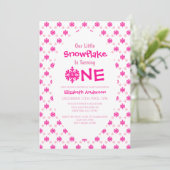 Little Snowflake 1. Geburtstag Einladung (Stehend Vorderseite)