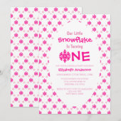 Little Snowflake 1. Geburtstag Einladung (Vorne/Hinten)