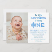 Little Snowflake 1. Geburtstag Einladung (Vorderseite)
