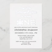 Little Snowflake 1. Geburtstag Folieneinladung (Vorderseite)