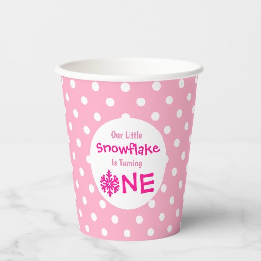 Little Snowflake 1. Geburtstag Pappbecher (Vorderseite)