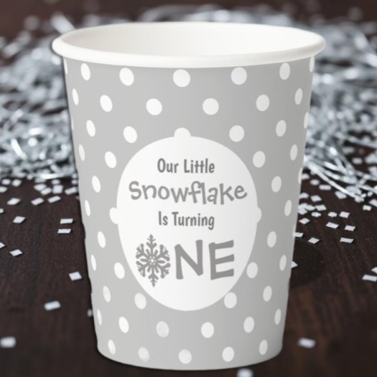 Little Snowflake 1. Geburtstag Pappbecher