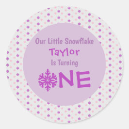 Little Snowflake 1. Geburtstag Runder Aufkleber