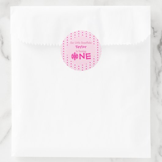 Little Snowflake 1. Geburtstag Runder Aufkleber (Tasche)