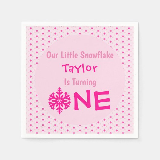 Little Snowflake 1. Geburtstag Serviette (Vorderseite)
