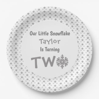 Little Snowflake 2. Geburtstag Pappteller