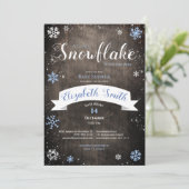 Little snowflake baby boy babyshower einladung (Stehend Vorderseite)