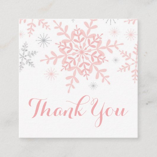 Little Snowflake Baby Dusche Gefallen Tag Pink Sil (Vorderseite)