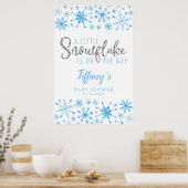 Little Snowflake Blue Baby Dusche Begrüßungszeiche Poster (Küche)