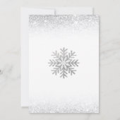 Little Snowflake Blue Silver Glittery Baby Shower  Dankeskarte (Rückseite)