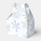 Little Snowflake Blue Wintery Baby Dusche Geschenkschachtel (Rückseite)