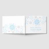 Little Snowflake Boy Baby Dusche Blue Silver Gästebuch (Voll)