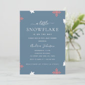 Little Snowflake Boy Baby Shower Einladung (Stehend Vorderseite)