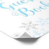 Little Snowflake Boy Baby Shower Guest Book Sign Poster (Ecke)