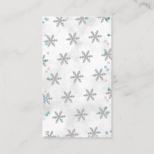 Little Snowflake Boys Winter Baby Shower Book Begleitkarte (Rückseite)