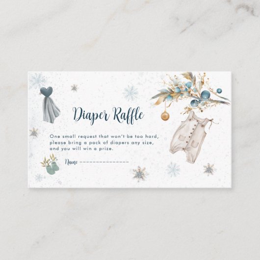 Little Snowflake Clothesline Diaper Raffle Insert  (Vorderseite)