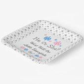 Little Snowflake Gender Reveal Paper Plate Pappteller (Gewinkelt)
