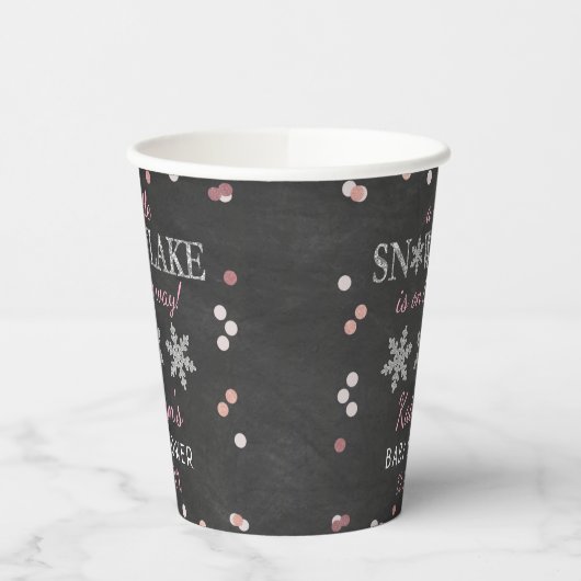 Little Snowflake Girls Winter Baby Dusche Pappbecher (Links)