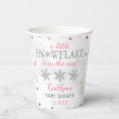 Little Snowflake Girls Winter Baby Dusche Pappbecher (Rückseite)