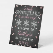 Little Snowflake Girls Winter Baby Dusche Willkomm Sockelschild (Vorderseite)