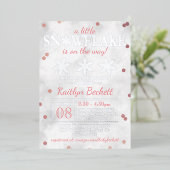 Little Snowflake Girls Winter Baby Shower Real Folieneinladung (Stehend vorne)