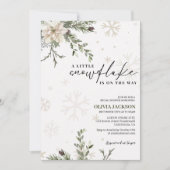 Little snowflake is on the way winter baby shower einladung (Vorderseite)