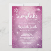 Little snowflake on her way babyshower einladung (Vorderseite)