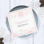 Little Snowflake Pink & Silver Girl Babydusche Serviette