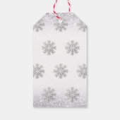 Little Snowflake Pink Silver Glittery Baby Shower Geschenkanhänger (Rückseite)