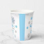 Little Snowflake Pink Silver Glittery Baby Shower Pappbecher (Rechts)
