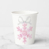 Little Snowflake Pink Winter Baby Shower Cups Pappbecher (Rückseite)