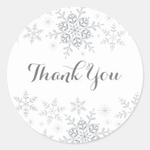 Little Snowflake Silver Glitzer Babydusche Runder Aufkleber