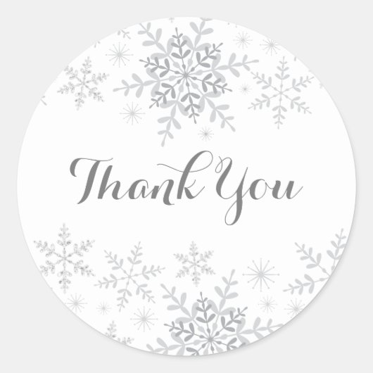 Little Snowflake Silver Glitzer Babydusche Runder Aufkleber (Vorderseite)