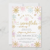 Little Snowflake Winter Baby Shower Invitation Einladung (Vorderseite)