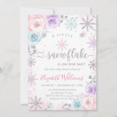 Little Snowflake Winter Baby Shower Invitation Einladung (Vorderseite)