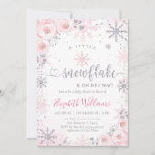 Little Snowflake Winter Baby Shower Invitation Einladung (Vorderseite)