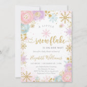 Little Snowflake Winter Baby Shower Invitation Einladung (Vorderseite)