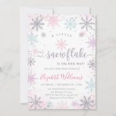 Little Snowflake Winter Baby Shower Invitation Einladung (Vorderseite)