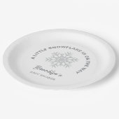 Little Snowflake Winter Shower Gender Neutral Pappteller (Schrägansicht)