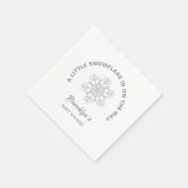 Little Snowflake Winter Shower Gender Neutral Serviette (Ecke)