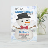 Little Snowman Birthday Einladung (Stehend Vorderseite)
