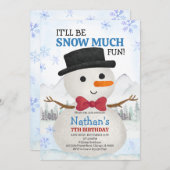 Little Snowman Birthday Einladung (Vorne/Hinten)