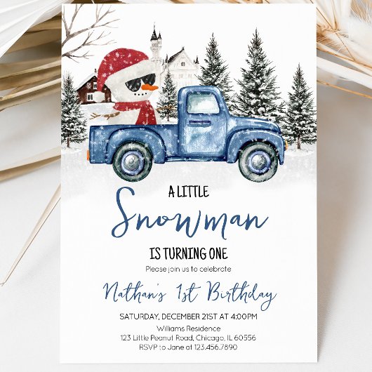 Little Snowman Birthday Einladung