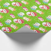 Little Snowman Green Geschenkpapier (Ecke)