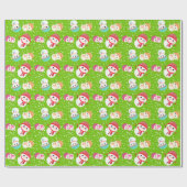 Little Snowman Green Geschenkpapier (Flach)
