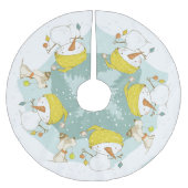Little Snowman Tree Skirt Polyester Weihnachtsbaumdecke (Vorderseite)
