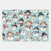 Little Snowmen Wrapping Paper Geschenkpapier Set (Vorderseite 3)