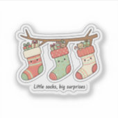 Little Socks Big Surprises Christmas Sticker (Vorderseite)